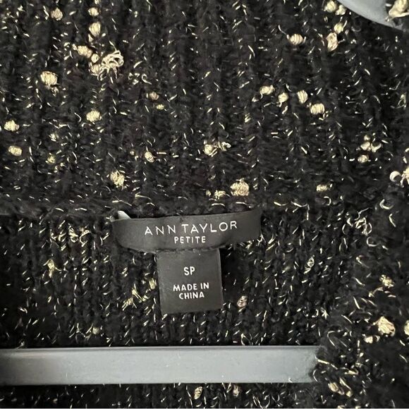 ✨SPARKLY✨Ann Taylor Mock Neck Sweater Dress Black and Gold Size SP - Picture 7 of 8